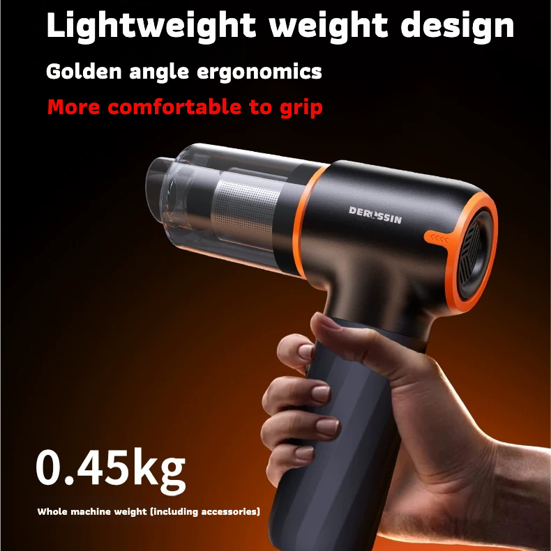 Handheld tool with DERLOSSIN branding on a dark background