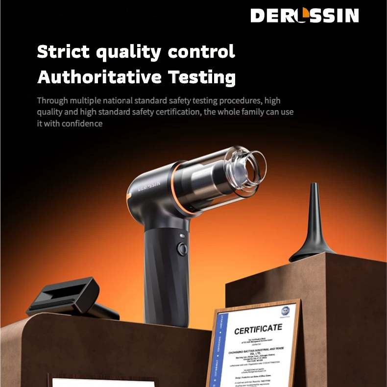 DERUSIN product with certificates on a brown background