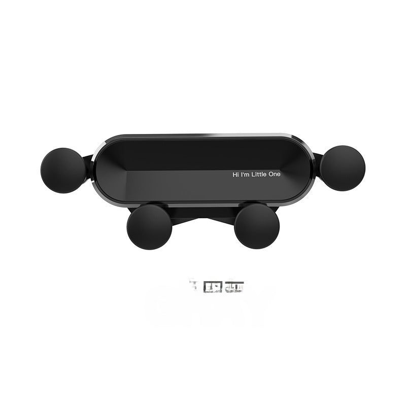 Black car phone holder with text 'Hi I'm Little One' on a white background