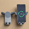 Car phone holder with wireless charging function, smartphone displaying 75% battery on a beige background