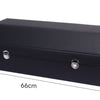Large black leather car trunk storage box with labeled dimensions 66cm x 31cm x 30cm on a white background